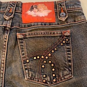 Fiorucci jeans 9 blue distressed bottom fly
